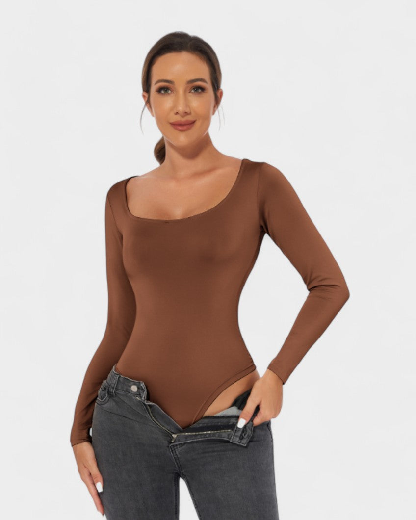 Sculpting Longsleeve Round Neck Bodysuit