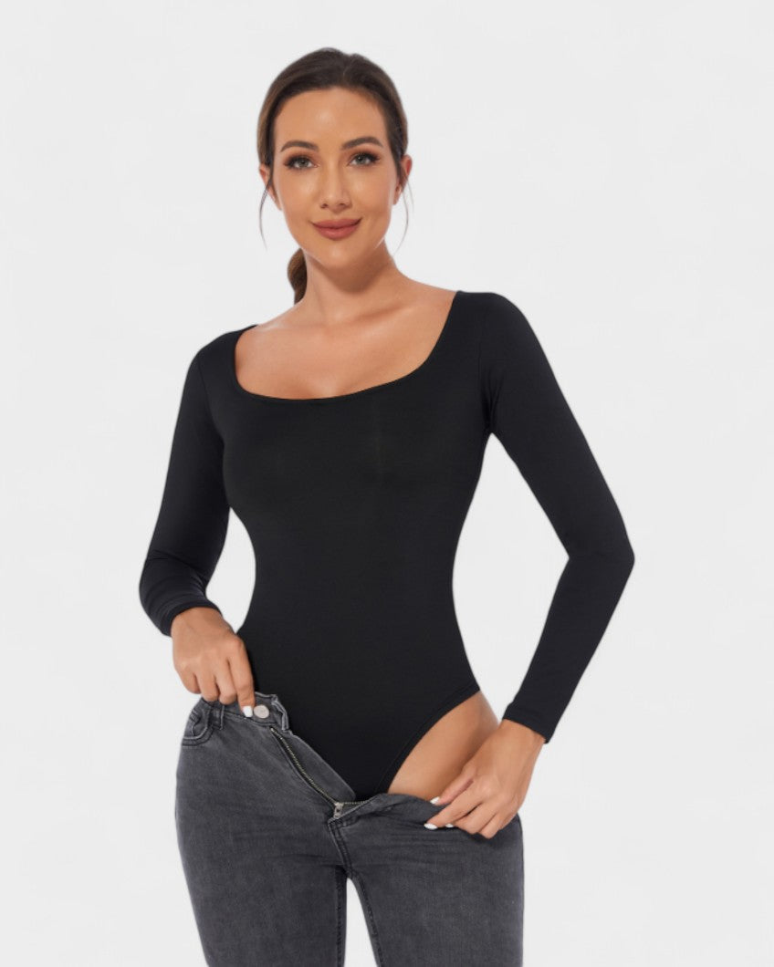 Sculpting Longsleeve Round Neck Bodysuit